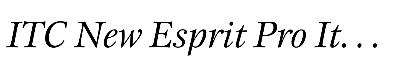 ITC New Esprit Pro Italic